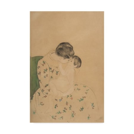 Mary Stevenson Cassatt 'Mothers Kiss' Canvas Art,22x32